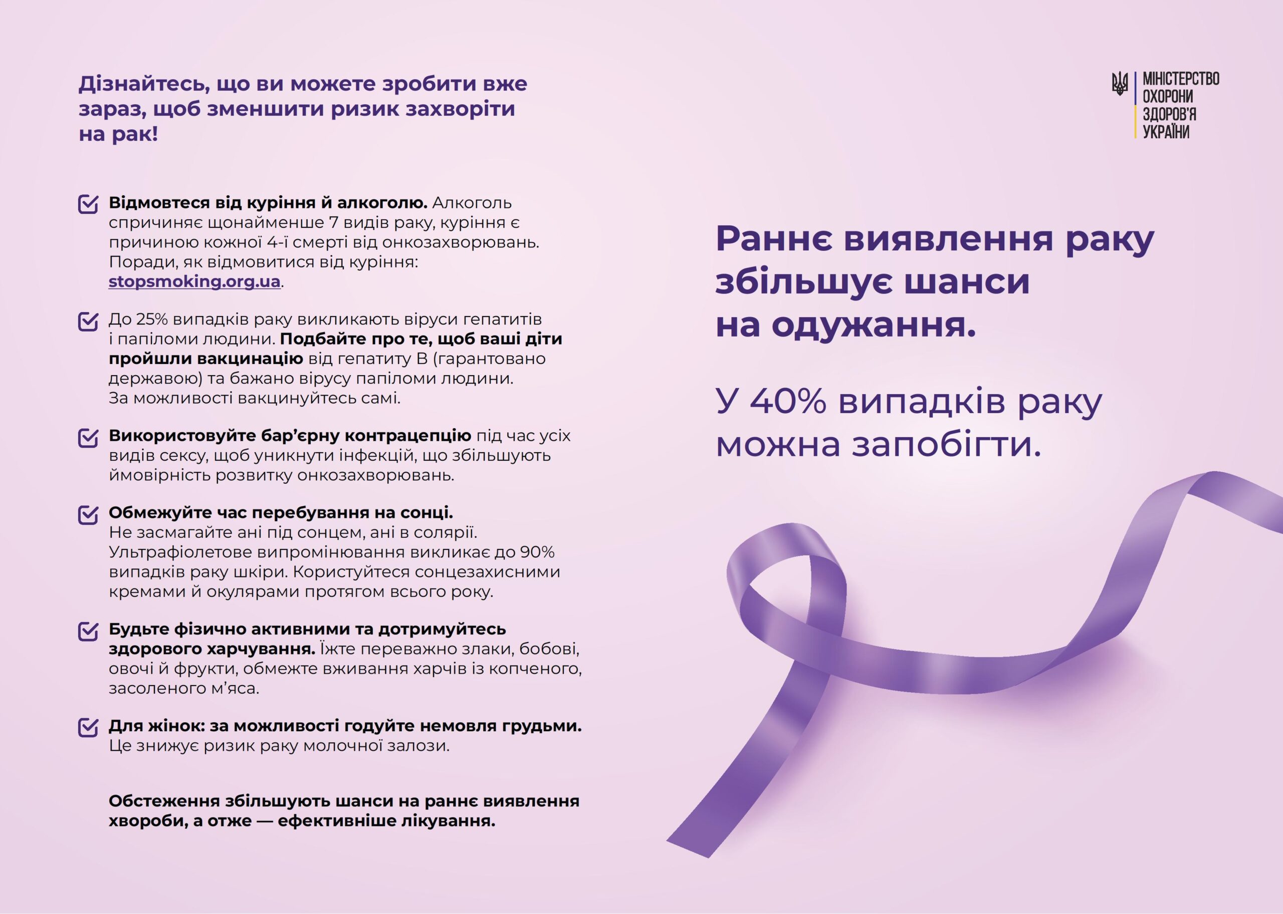 Ілюстрація до матеріалу: Раннє виявлення раку збільшує шанси на одужання